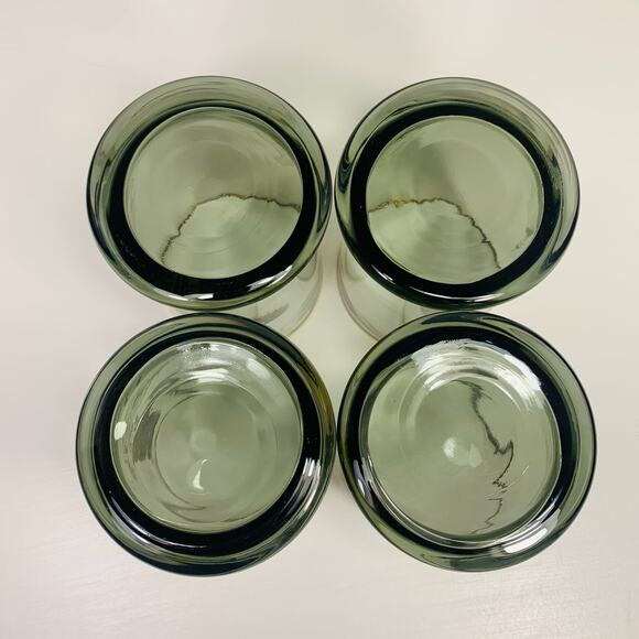 NED SMITH Double Lowball 12 oz Glass Set (4) Smoke Gold Rim Waterfowl Rocks EUC - Picture 10 of 11